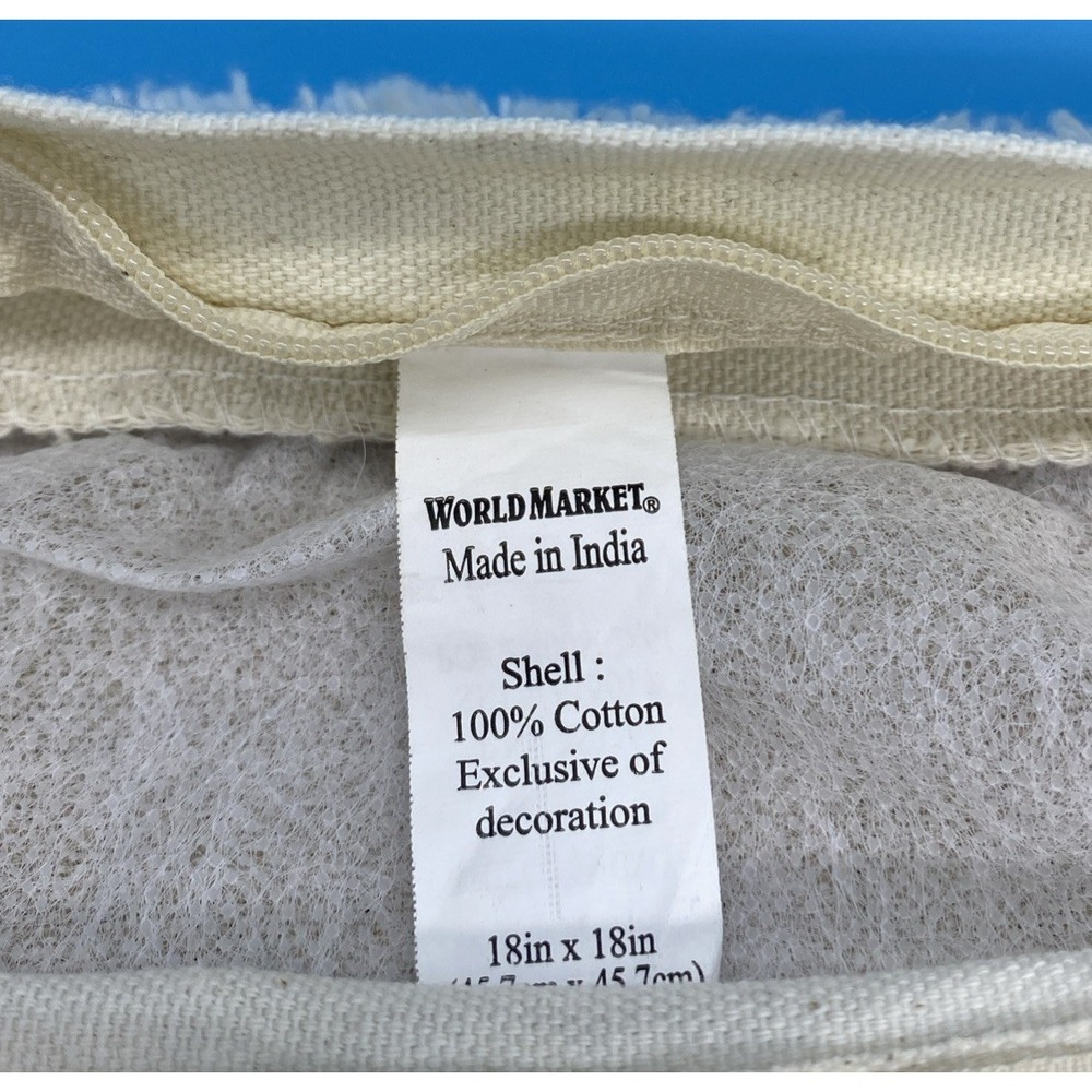 World Market Embroidered Pumpkin Decorative Pillow Covers 18" x 18" Set of 2‎ - Picture 3 of 6